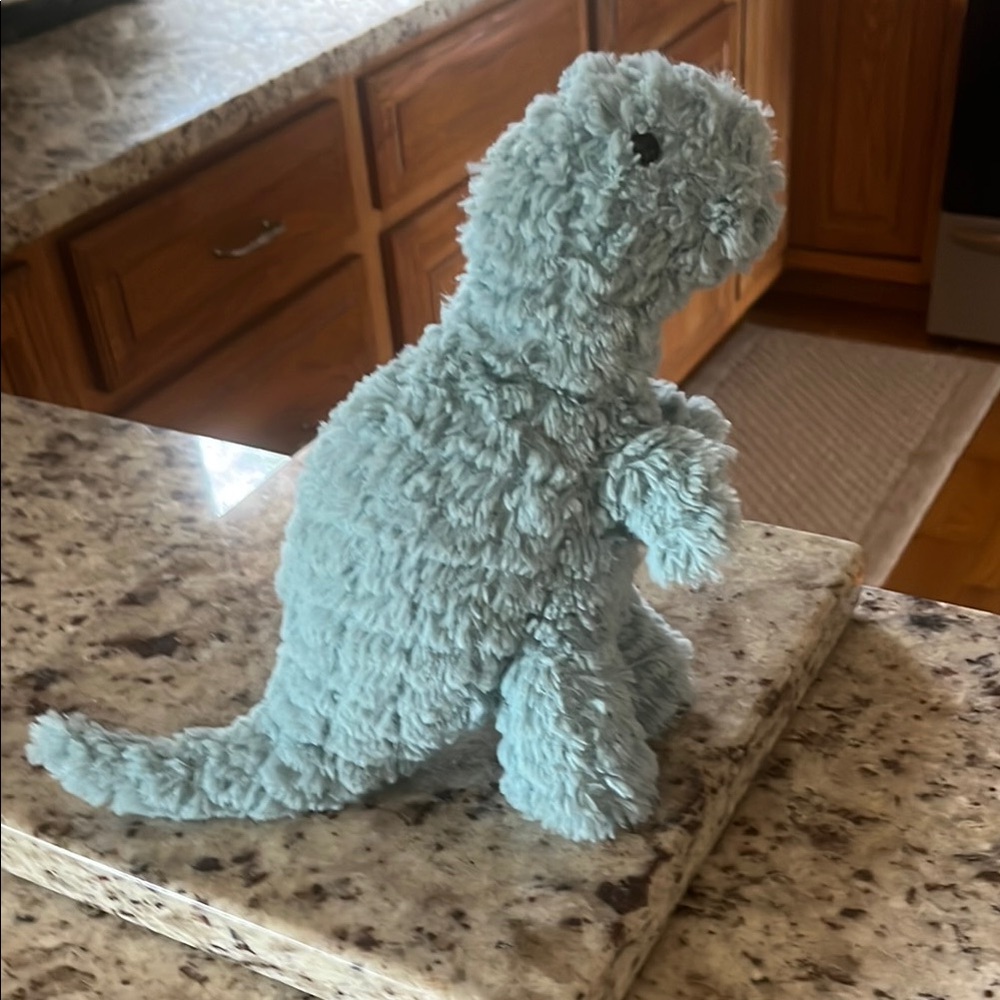Plush Dinosaur Toy - Blue with bean bag feet